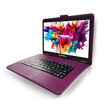 LINSAY 10.1"Octa Core 128GB Tablet Bundle with Purple Style Keyboard