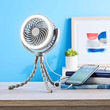 Living Glow 3-in-1 Rechargeable Fan with Light & Phone Charger