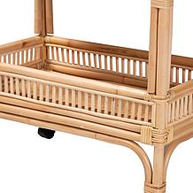 Lombok Natural Rattan Wine Cart with Casters 26.4" W x 15.2" D x 32...