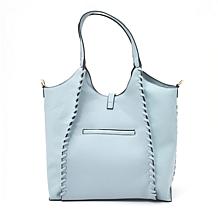 London Fog Jade Whipstitch Tote Bag with Crossbody Strap