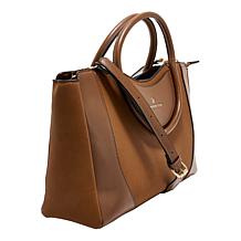 London Fog Raily Faux Suede Tote Handbag with Strap