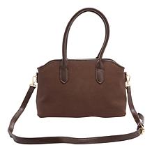 London Fog Rosie Toggle Faux Suede Satchel with Removable Strap