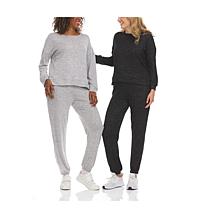 Love Casual Heather Ultra Soft Knit Crew Neck Top and Relaxed Jogger