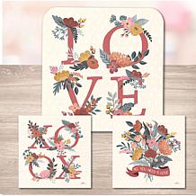 Love Letters 6.5x6.5 Artboard Lid/20oz Candle & Coaster Set