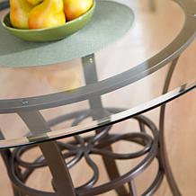 Lucianna 38" Dining Table with Glass Top - Dark Brown