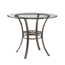 Lucianna 38" Dining Table with Glass Top - Dark Brown