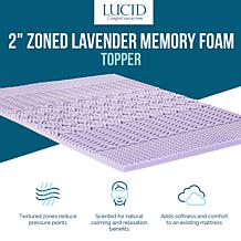 LUCID Comfort Collection 2" Zoned Lavender Memory Foam Topper - King