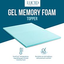 LUCID Comfort Collection 3" Gel Memory Foam Mattress Topper - Queen