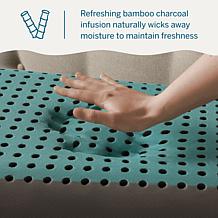Lucid Comfort Collection Bamboo Charcoal Gel Memory Foam Pillow, Queen
