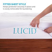 LUCID Comfort Collection Bamboo Jersey Mattress Protector - King