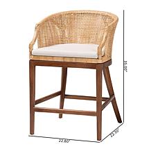 Lumajang Counter Stool with Natural Rattan Frame