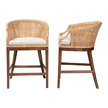 Lumajang Counter Stool with Natural Rattan Frame