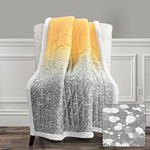 Lush Décor Glitter Ombre Metallic Print Sherpa Throw Single 50"x60"