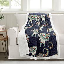 Lush Décor Hati Elephants Sherpa Single Throw - 50" x 60"