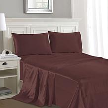 Luxury Home Silky Soft Satin 4-Piece Sheet Set- King