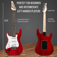LyxPro 36" Left-Handed Electric Guitar Kit, Starter Set for Lefty Kids