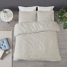 Madison Park Amaya 3-Pc Seersucker Comforter Set Ivory Full/Queen
