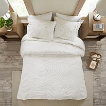 Madison Park Bahari 3-Pc Tufted Chenille Palm Comforter Set White F/Q