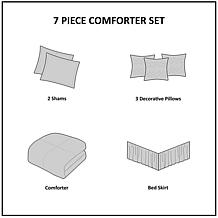 Madison Park Beacon 7 Piece Textured Cotton Blend Comforter Set Queen