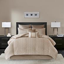 Madison Park Camelia 8-pc Embroidered Comforter Set, Natural - Queen