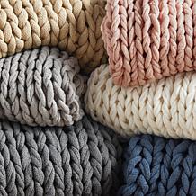 Madison Park Chunky Double Knit Handmade Throw 50"W x 60"L