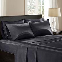 Madison Park Essentials Full Black Satin Wrinkle-Free 6pc Sheet Set