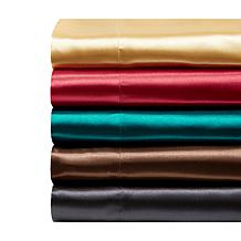 Madison Park Essentials Queen Black Satin Wrinkle-Free 6pc Sheet Set