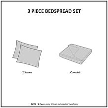 Madison Park Harper Faux Velvet Reversible 3pc Coverlet Set - K/Cal K