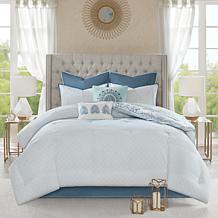 Madison Park Isla 8-Piece Reversible Comforter Set, Blue - Queen