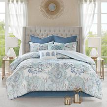 Madison Park Isla 8-Piece Reversible Comforter Set, Blue - King