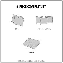 Madison Park Pebble Beach 6pc Coral Coverlet Set - F/Q