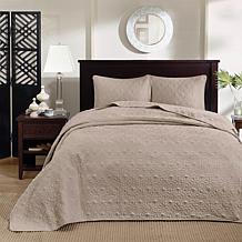 Madison Park Quebec King Quilted Bedspread Set - Khaki