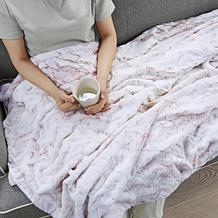 Madison Park Sachi Oversized Faux Fur Throw 60" x 70" - Blush