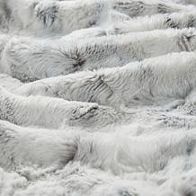 Madison Park Sachi Oversized Faux Fur Throw 60"x70" -  Grey