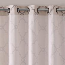 Madison Park Saratoga Fretwork Curtain-Beige-50"x84"