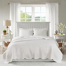 Madison Park Tuscany 3-pc Reversible Scalloped Coverlet Set Full/Queen