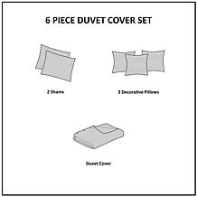 Madison Park Vienna 6-pc Printed Duvet Cover Set - Grey, Full/Queen