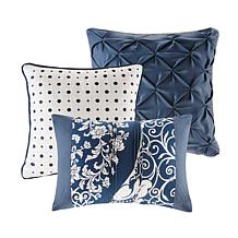 Madison Park Vienna 7-piece Cotton Comforter Set - Indigo, Queen