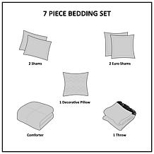 Madison Park Zennia 7-pc Seersucker Comforter Set w Blanket Full/Queen