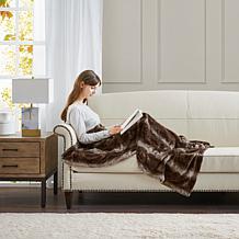 Madison Park Zuri Oversized Faux Fur Throw 60"x70" -  Brown