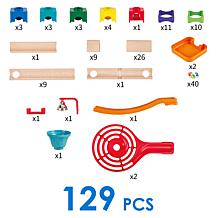 Marble Run Tricks n' Twists DIY Wood Building 129 Piece Racetrack