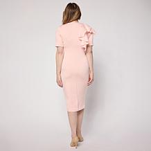 Mark & James by Badgley Mischka Side Ruching Short-Sleeve Midi Dress