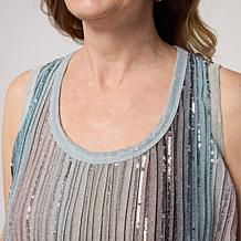 Mark + James by Badgley Mishka Draped Striped Sequined Top