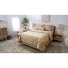 Marla Wynne 5-Piece Almond Jacquard Bedding Set - Queen