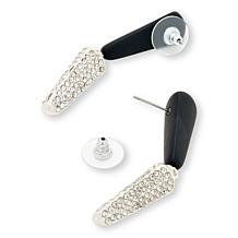 Marla Wynne Occasions Connections Crystal and Black Triangle Earrings
