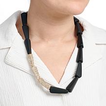 Marla Wynne Occasions Connections Crystal and Black Triangle Necklace