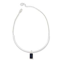 MarlaWynne 14-1/2" CZ Bar Dangle Collar Necklace