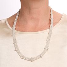 MarlaWynne Crystal-Accented Multi-Layered Wheat Chain Necklace
