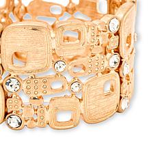 MarlaWynne Heritage Bezel Crystal Wide Stretch Bracelet