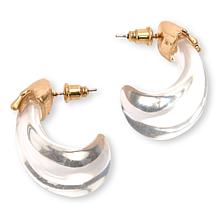 MarlaWynne Molten Metal Clear Resin J-Hoop Earrings